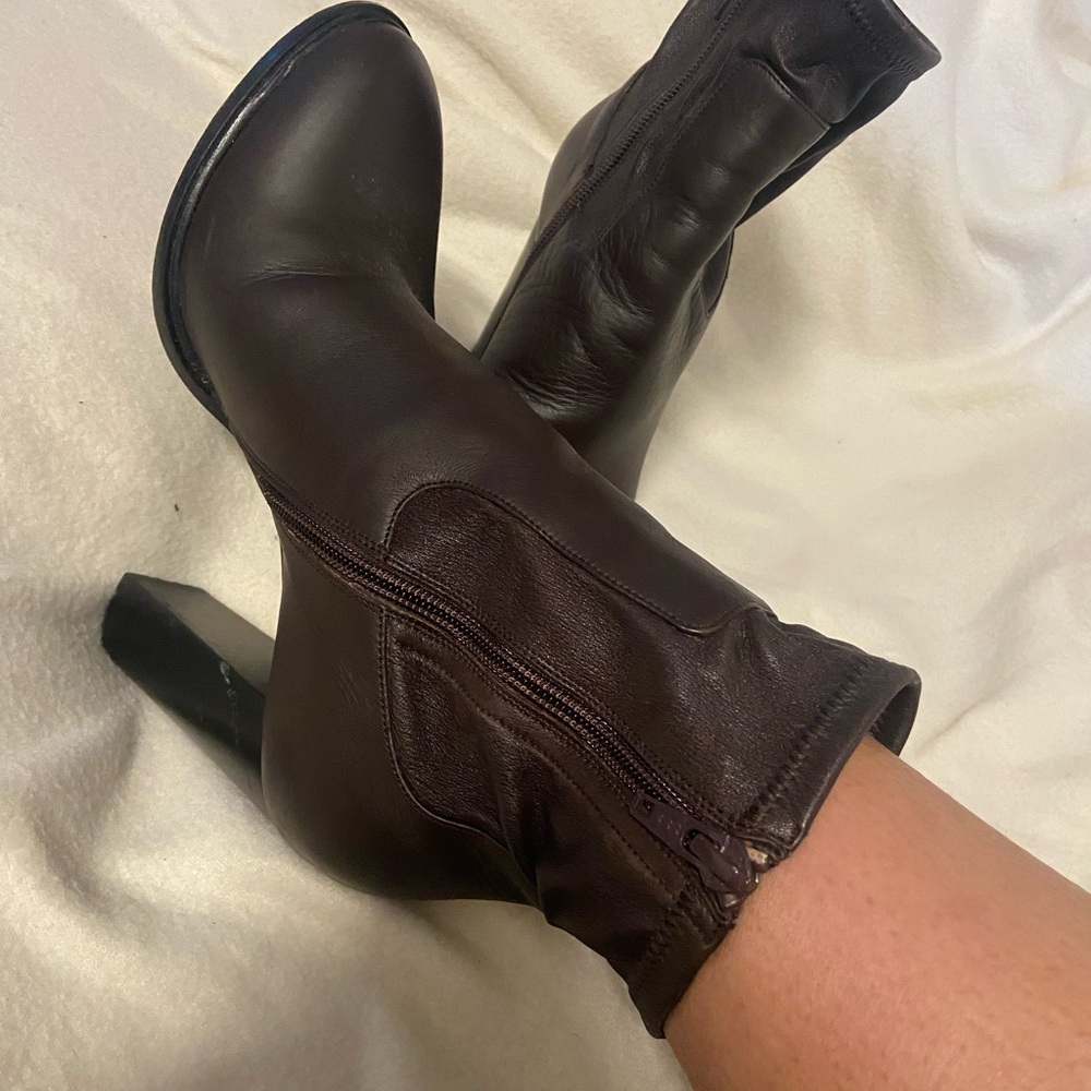 Vince Dark Brown Heeled Boots